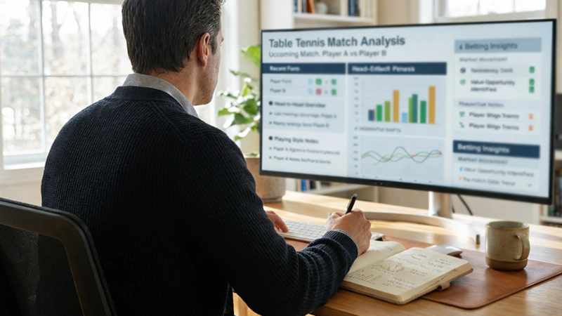 Analyste étudiant des statistiques de matchs sur écran