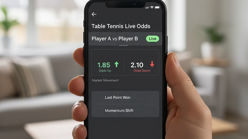 Écran de smartphone affichant des cotes de paris qui évoluent