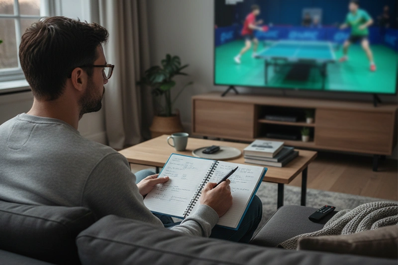 Analyste sportif étudiant des données de matchs de tennis de table